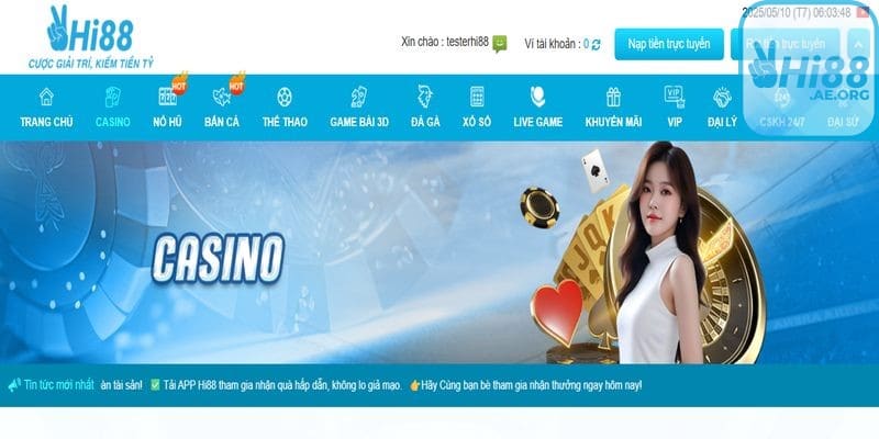 Casino Hi88 là một nhà cái trực tuyến cung cấp đa dạng các trò chơi casino