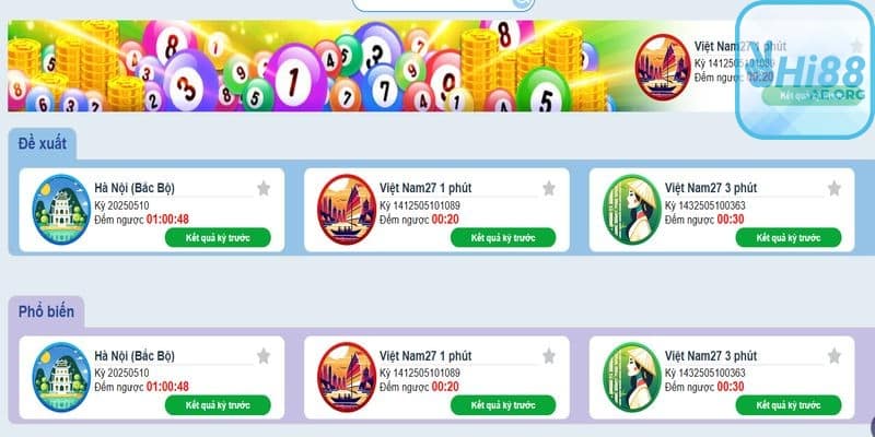 Xổ số Hi88 với nhiều hình thức xổ số hấp dẫn